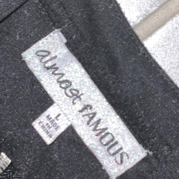 ALMOST FAMOUS Womens Black Sleeveless Evening Skinny Jumpsuit Size L Front Zip - Picture 4 of 4